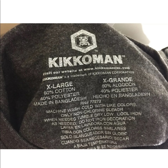 New KIKKOMAN Soy Sauce Men's T-Shirt Size L Gray - Picture 7 of 7